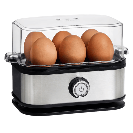 Fierbator de oua, Inox, Capacitate 6 oua, Indicator luminos, Timer, Semnal acustic de final, Fara BPA, Usor de curatat si de folosit