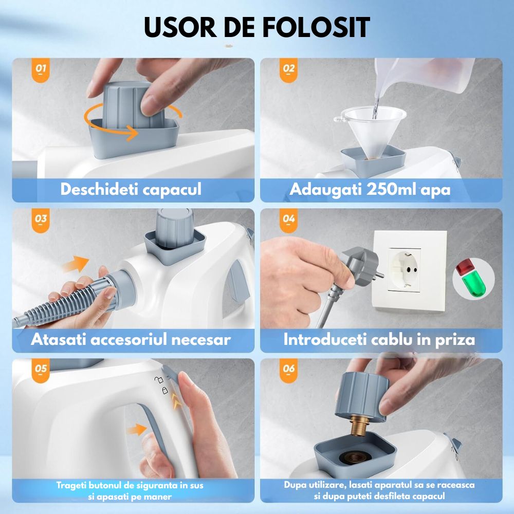 SteamPro - Aparat de Curatat cu Aburi Fara Chimicale