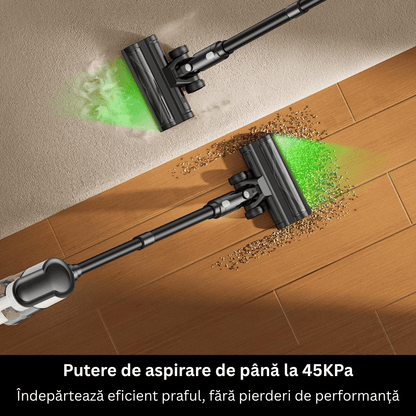 Aspirator Vertical Fara Fir V12, Filtru HEPA, Laser Verde, Putere Aspirare 45KPa